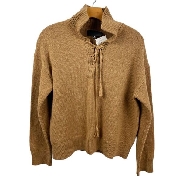 NEW Nili Lotan Gloria Cognac Camel Tan Soft 100% Wool Sweater Size S - Picture 6 of 9